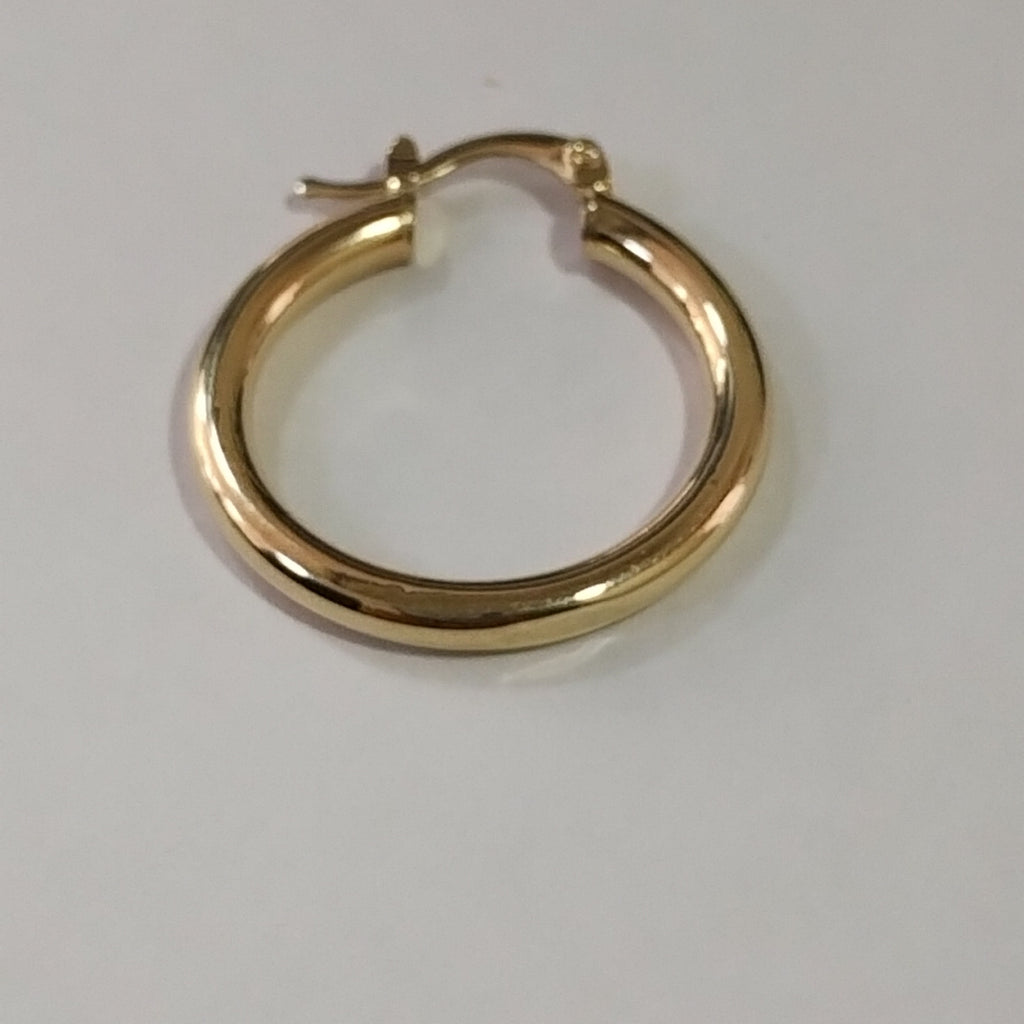 ARETES TEJIDO ARRACADAS LISAS HUECAS 14K 2.1 GR (NUEVO)