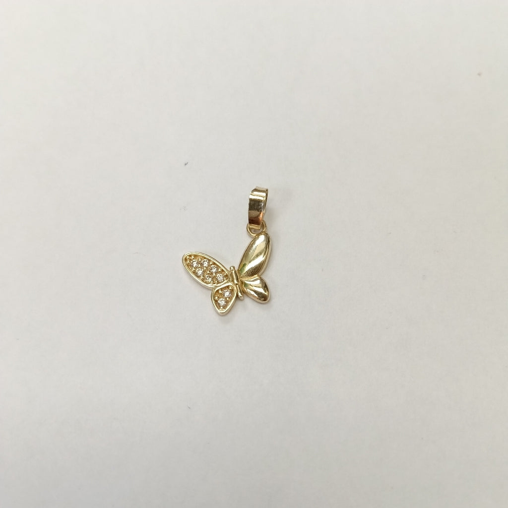 DIJE MARIPOSA CON CIRCONIAS 10K 1 GR (NUEVO)