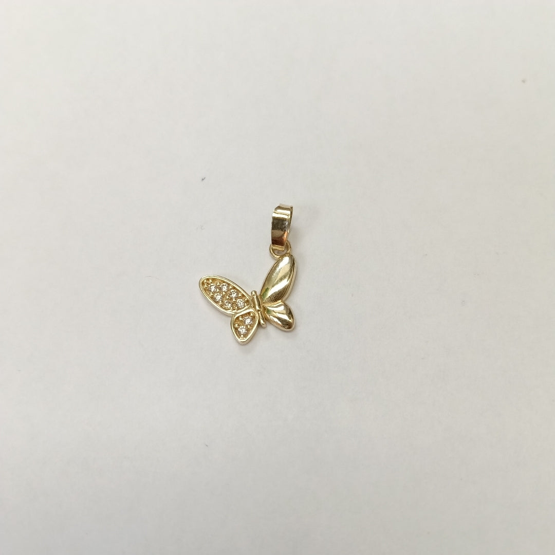 DIJE MARIPOSA CON CIRCONIAS 10K 1 GR (NUEVO)