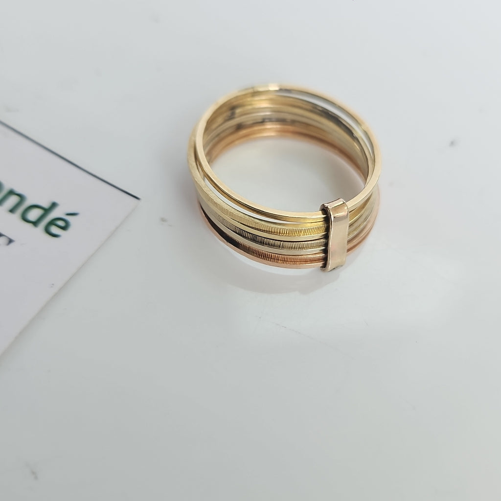 SEMANARIO DE ARGOLLAS ORO COMBINADO 14 K 3.5 GRMS (SEMINUEVO)