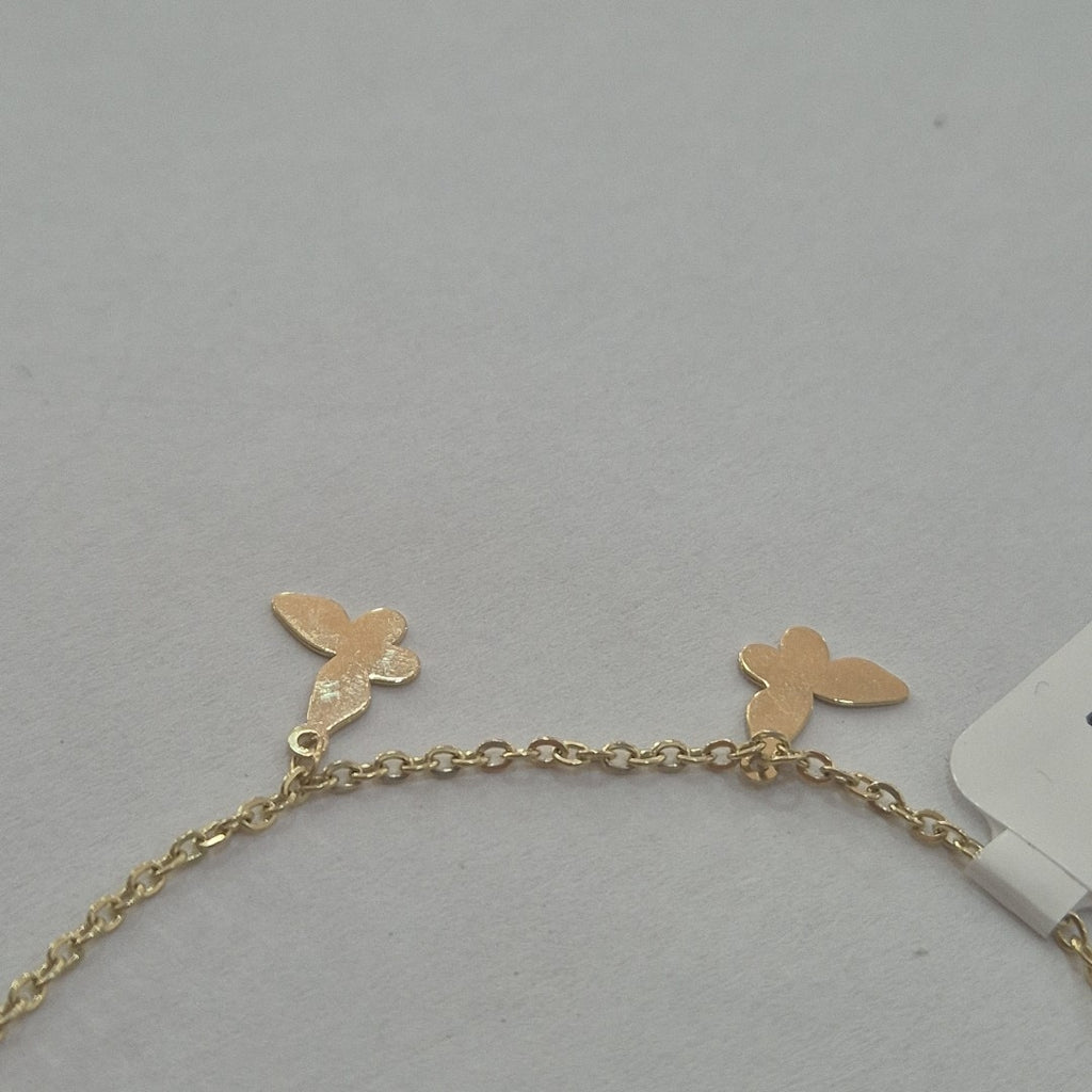 PULSERA ESPECIAL CON MARIPOSAS 14K 18 CM 2.1 GR (NUEVO)