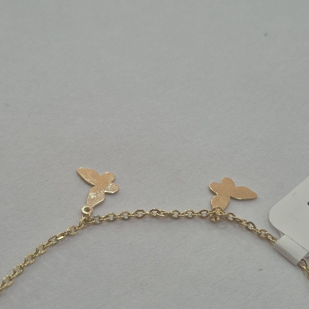 PULSERA ESPECIAL CON MARIPOSAS 14K 18 CM 2.1 GR (NUEVO)