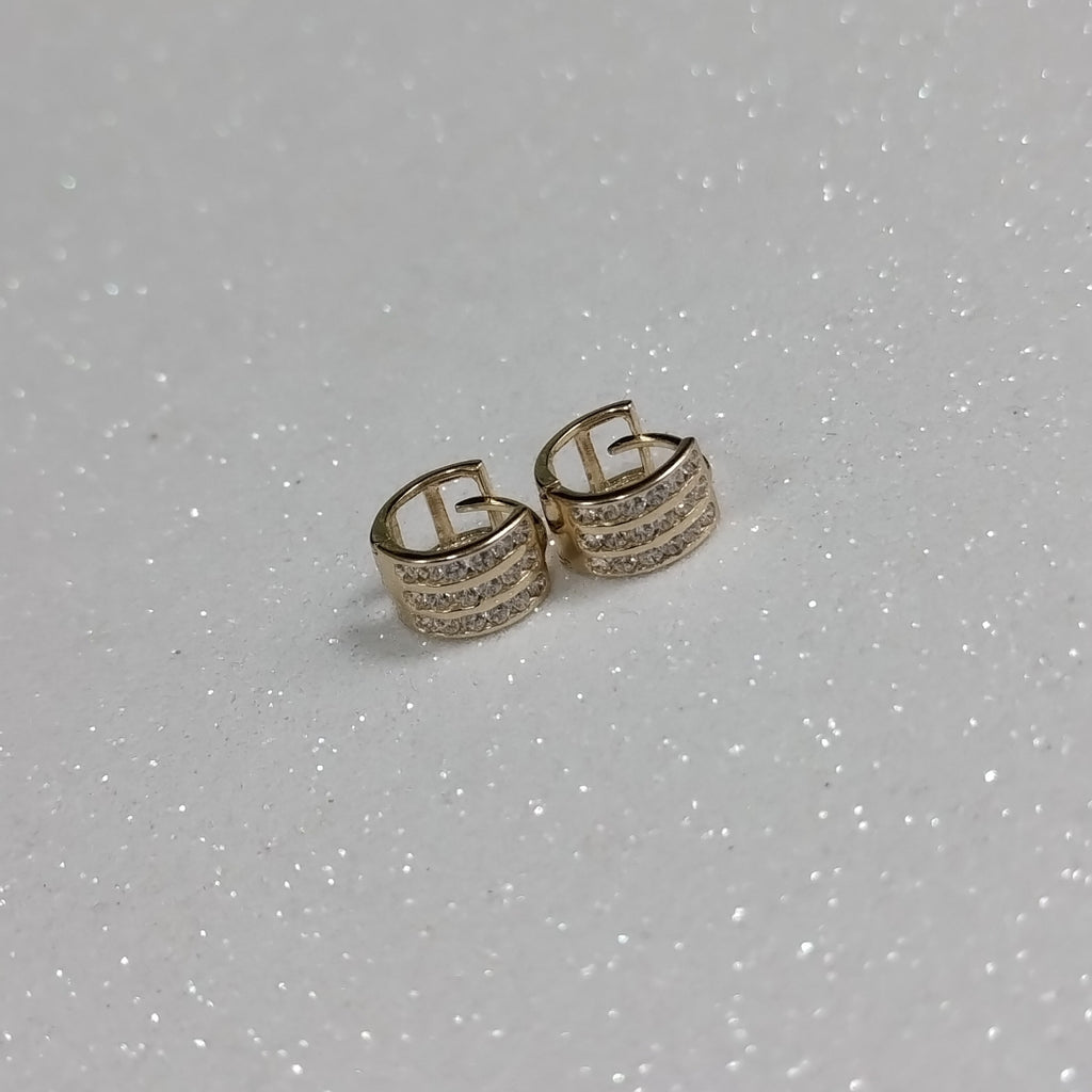ARETES HUGGIES C CIRCONIA 14K 2.1 GR (NUEVO)
