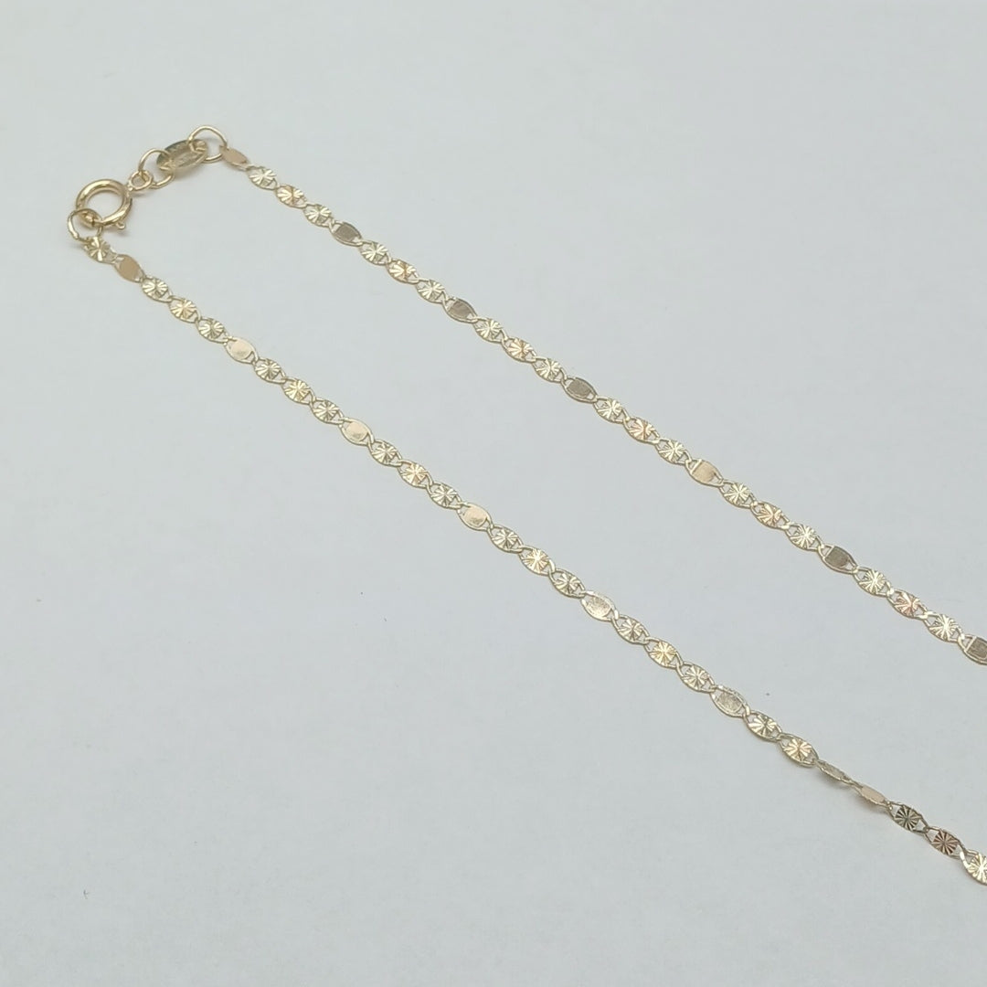 CADENAS TEJIDO GUCHI ORO 10K 40 A 45 CM 1.4 GR (NUEVO)