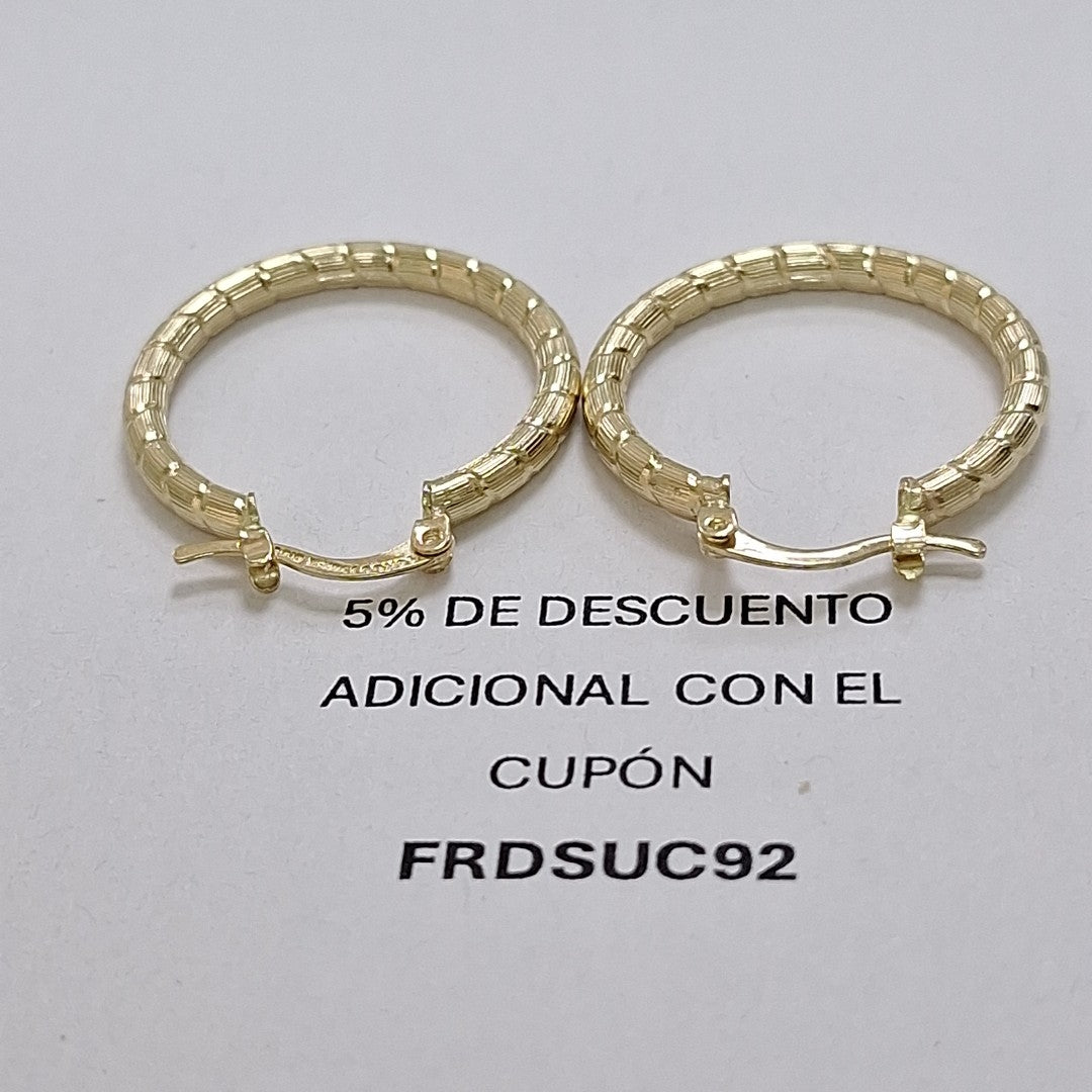 ARETES ARRACADAS LABRADAS 14K 3.2 GR (NUEVO)