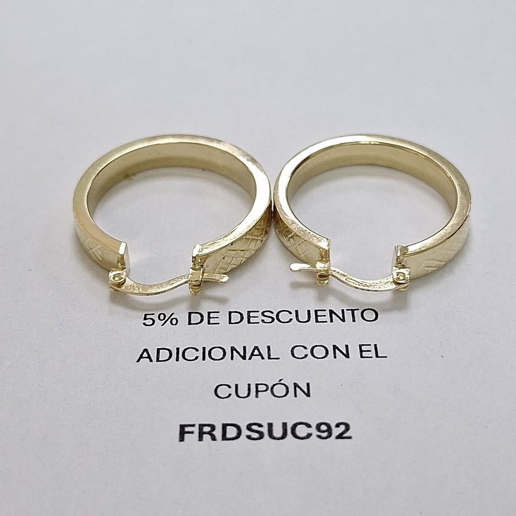 ARETES TEJIDO ARRACADAS FACETADAS 14K 2.9 GR (NUEVO)