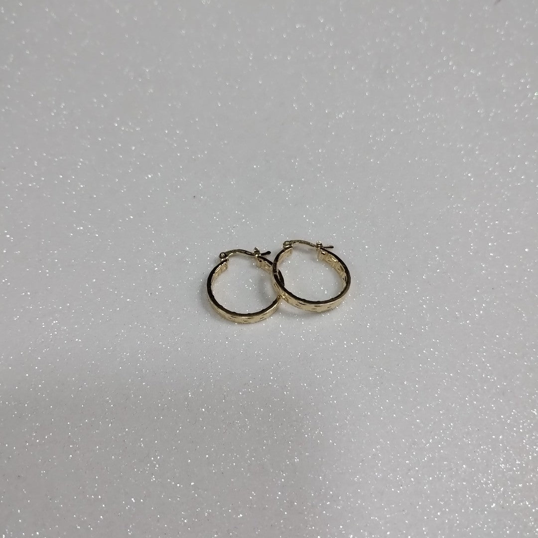 ARETES TEJIDO ARRACADAS TIPO GRECAS 14K 2.1 GR (NUEVO)