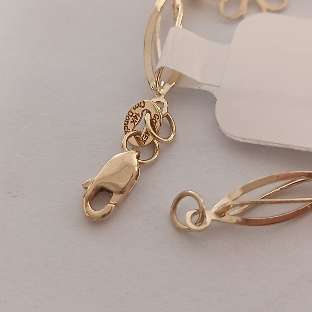 PULSERA ESPECIAL CON FLORES 14K 18 CM 2.7 GR (NUEVO)