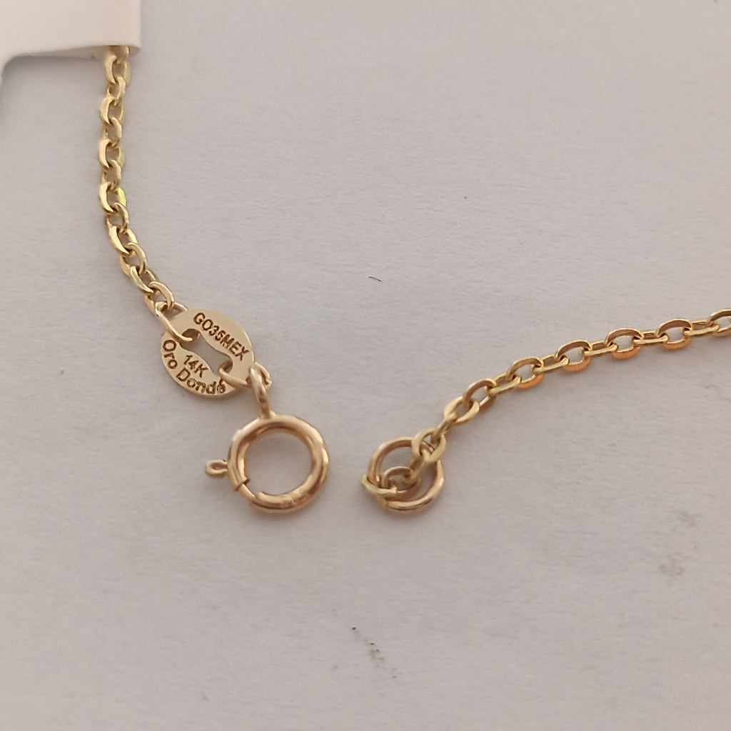 PULSERA ESPECIAL CON CORAZONES 14K 18 CM 1.3 GR (NUEVO)
