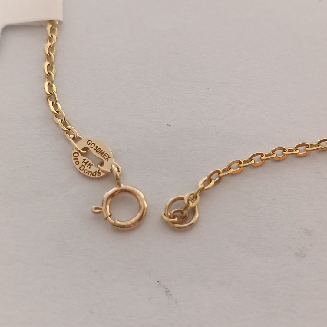 PULSERA ESPECIAL CON CORAZONES 14K 18 CM 1.3 GR (NUEVO)