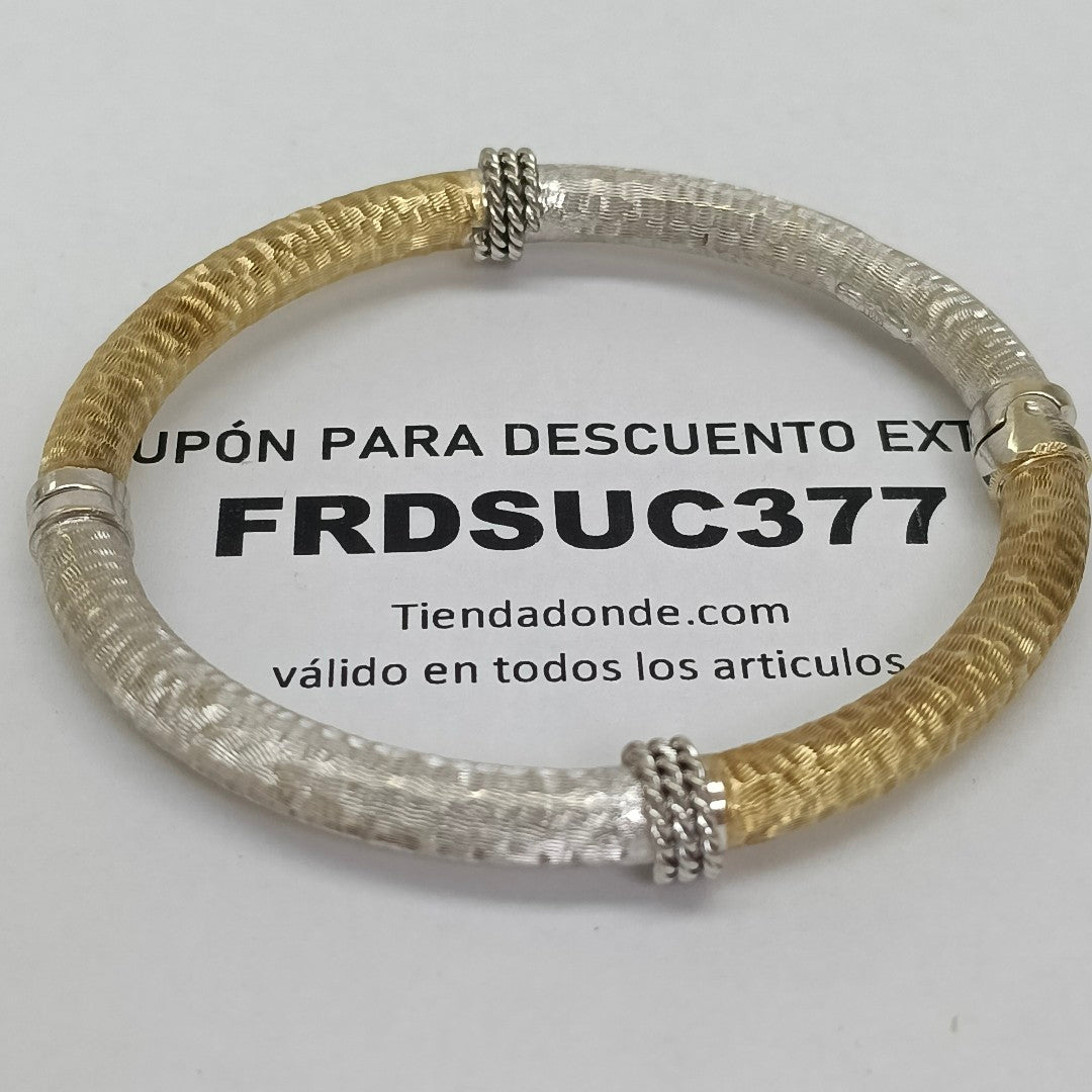 PULSERA RIGIDA ORO COMBINADO 14 K 12.2 GRMS (SEMINUEVO)