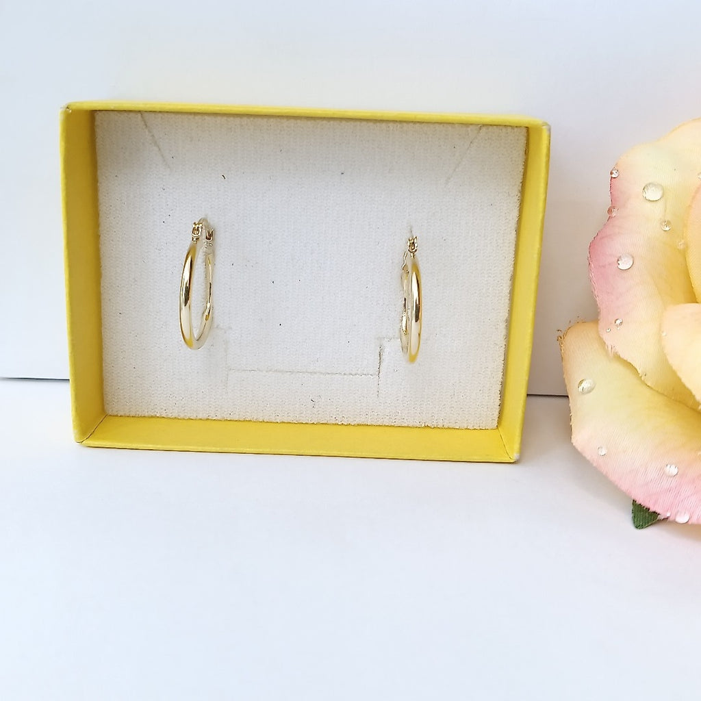 ARETES TEJIDO ARRACADAS LISAS 14K 1.2 GR (NUEVO)