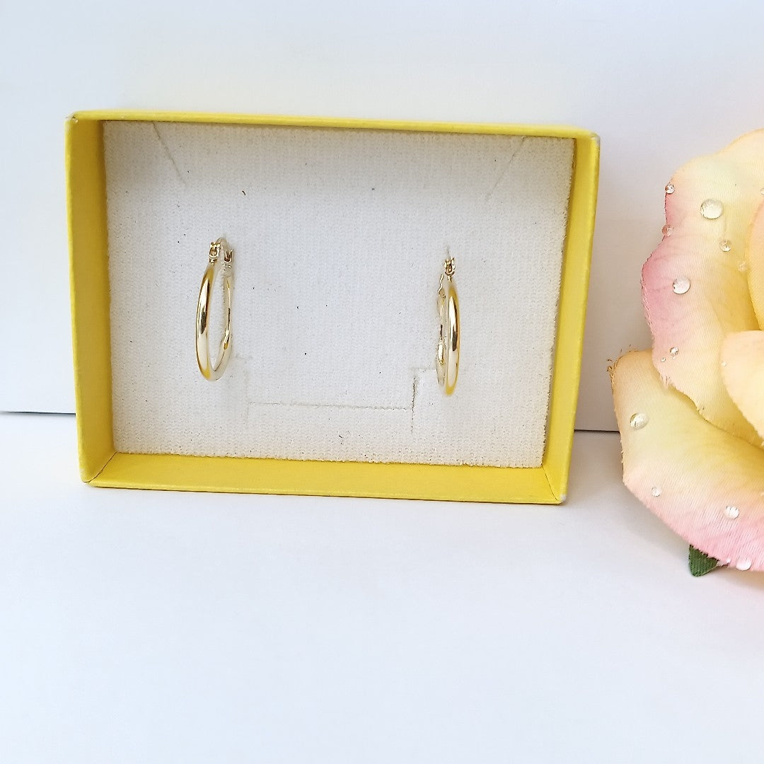 ARETES TEJIDO ARRACADAS LISAS 14K 1.2 GR (NUEVO)