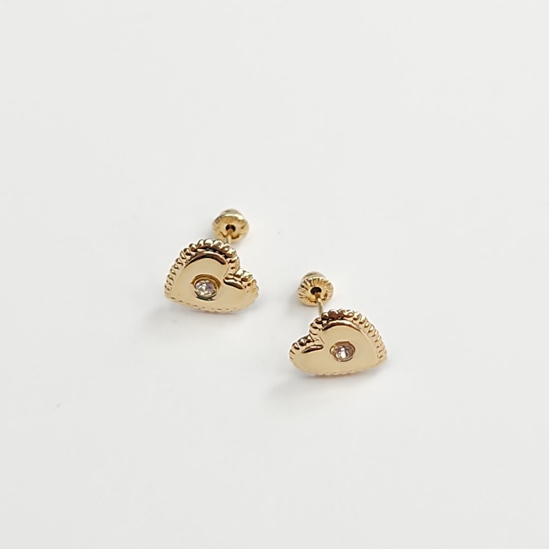 BROQUELES BROQUEL FIG CORAZON C CIRCONIA 14K 0.2614 GR (NUEVO)