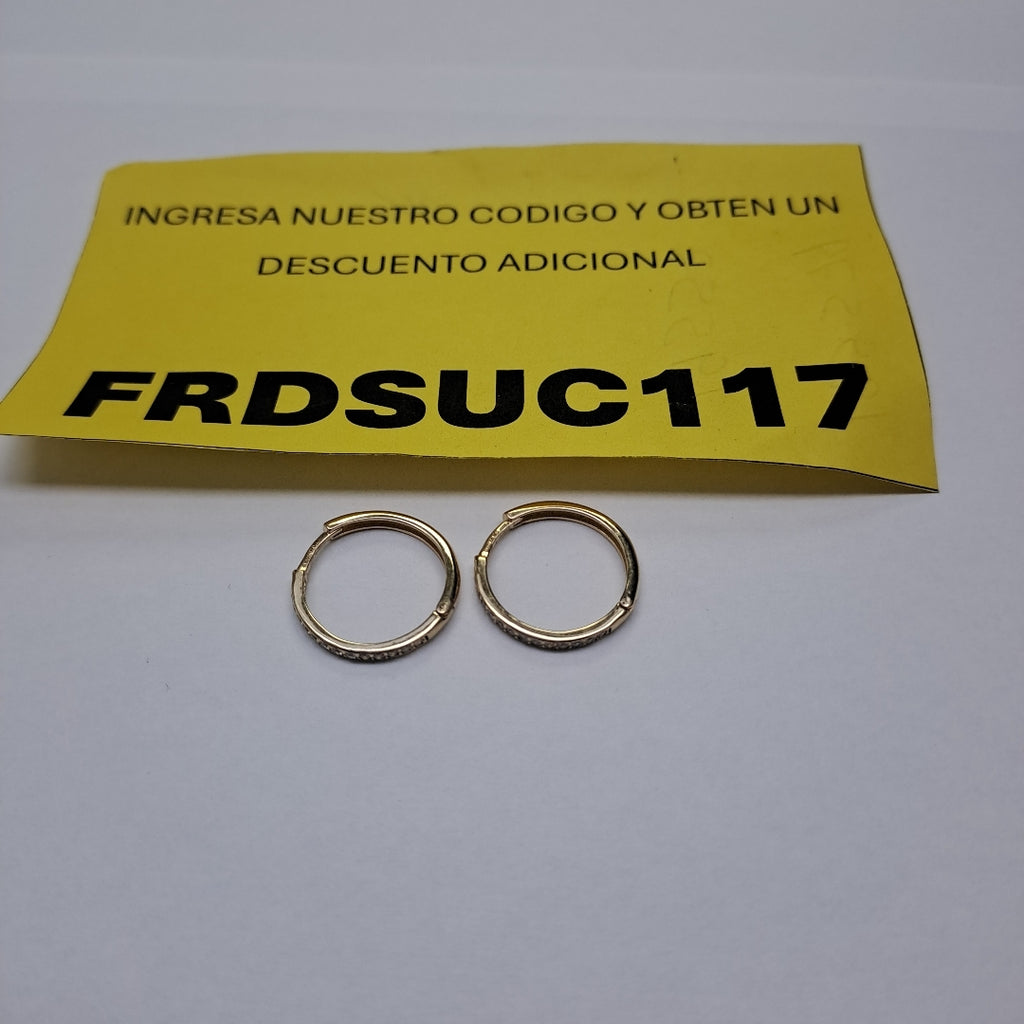 ARETES ARRACADAS C CIRCONIAS 14K 2 GR (NUEVO)