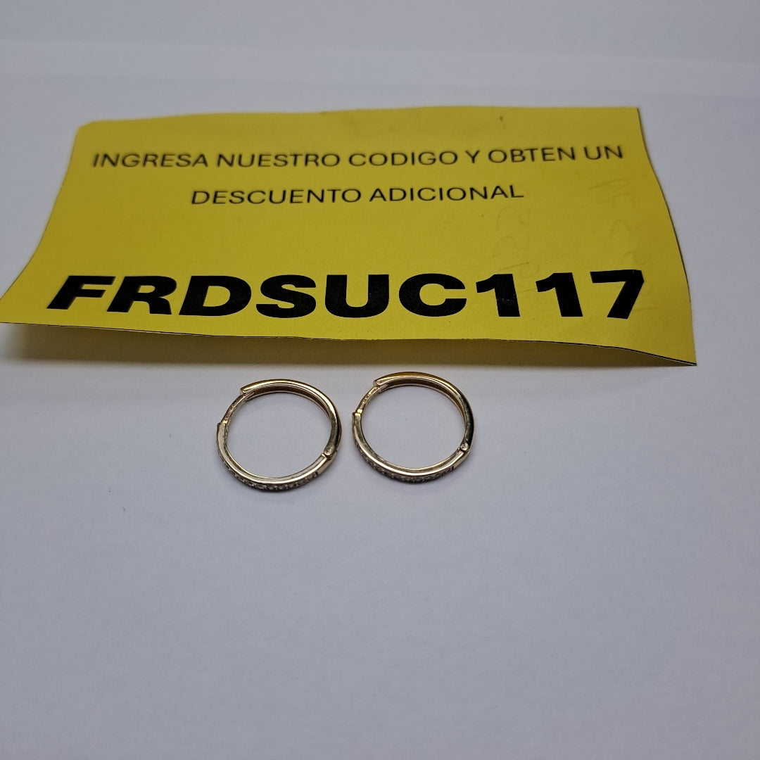 ARETES ARRACADAS C CIRCONIAS 14K 2 GR (NUEVO)