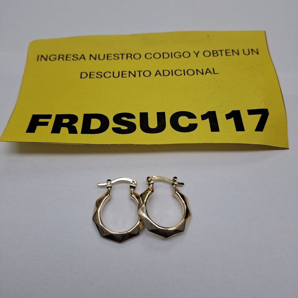 ARETES TEJIDO ARRACADAS FACETADAS 14K 1.7 GR (NUEVO)
