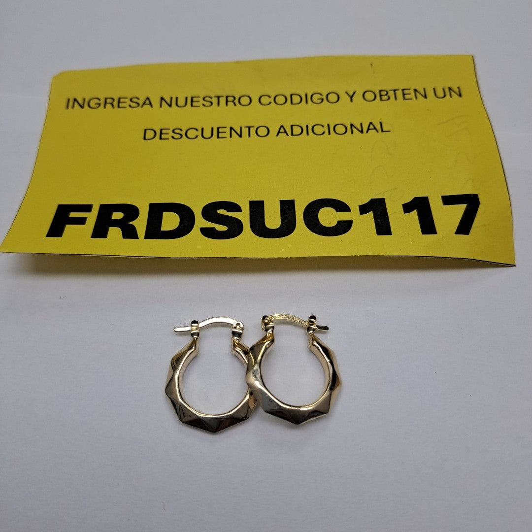 ARETES TEJIDO ARRACADAS FACETADAS 14K 1.7 GR (NUEVO)