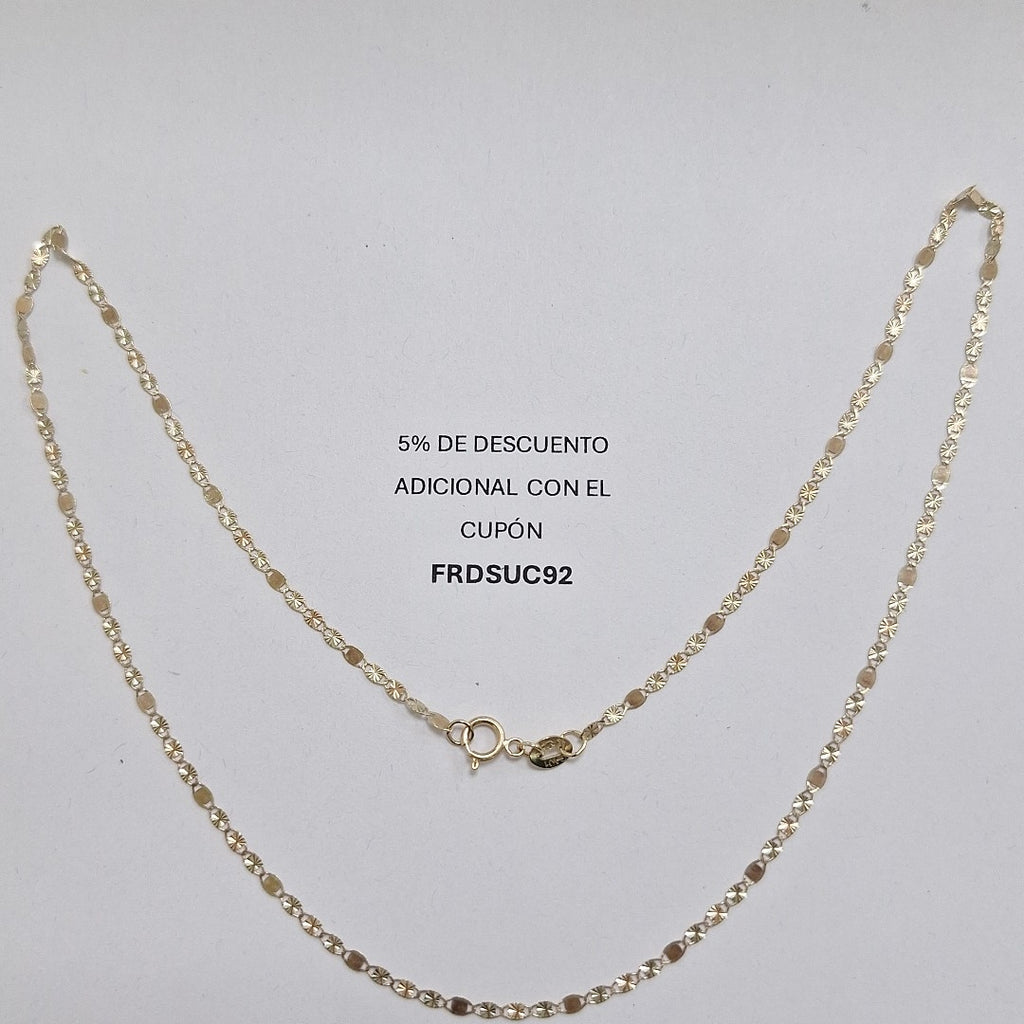 CADENAS TEJIDO GUCHI ORO 10K 40 A 45 CM 1.4 GR (NUEVO)