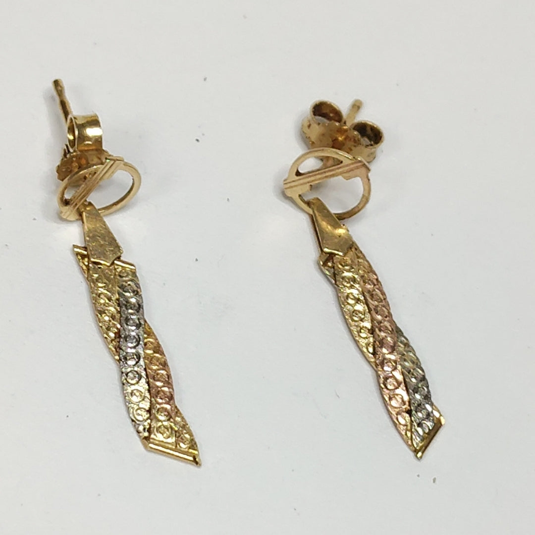BROQUELES PAR ORO COMBINADO 14 K 1,10 GRMS (SEMINUEVO)