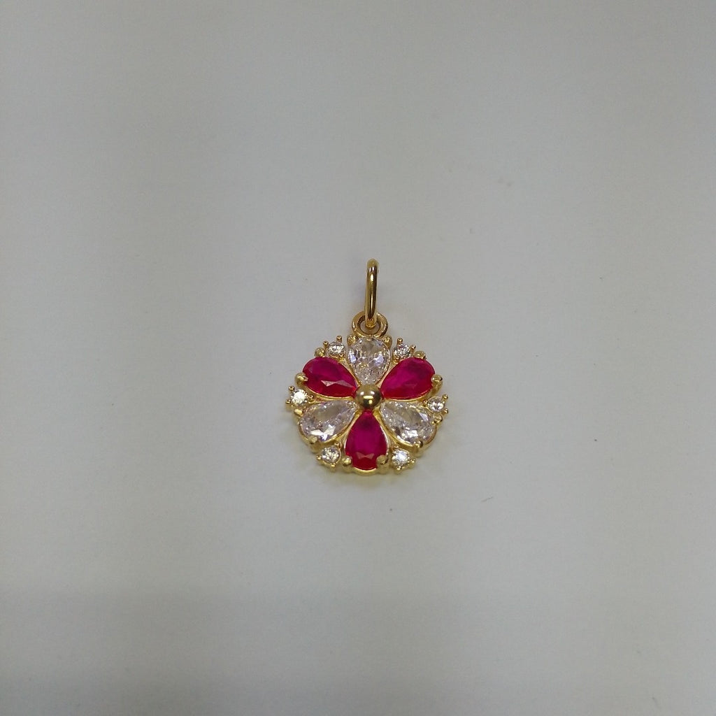 DIJE FLOR CIRCONIAS Y PIEDRAS DE COLOR 14K 2.8 GR (NUEVO)