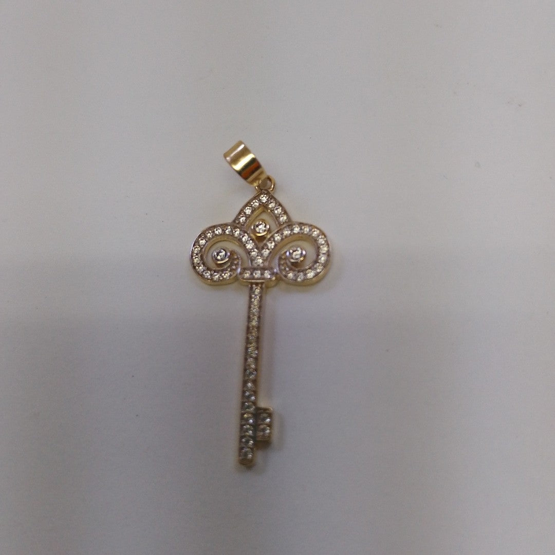 DIJE LLAVE C CIRCONIAS 14K 1.6 GR (NUEVO)