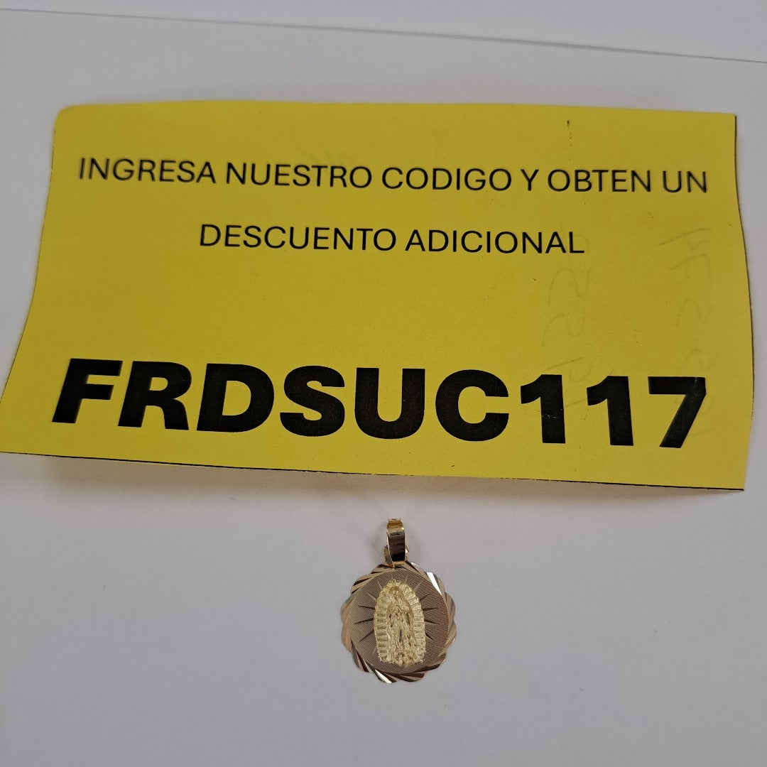 DIJE MEDALLA RELIGIOSA 14K 0.7 GR (NUEVO)