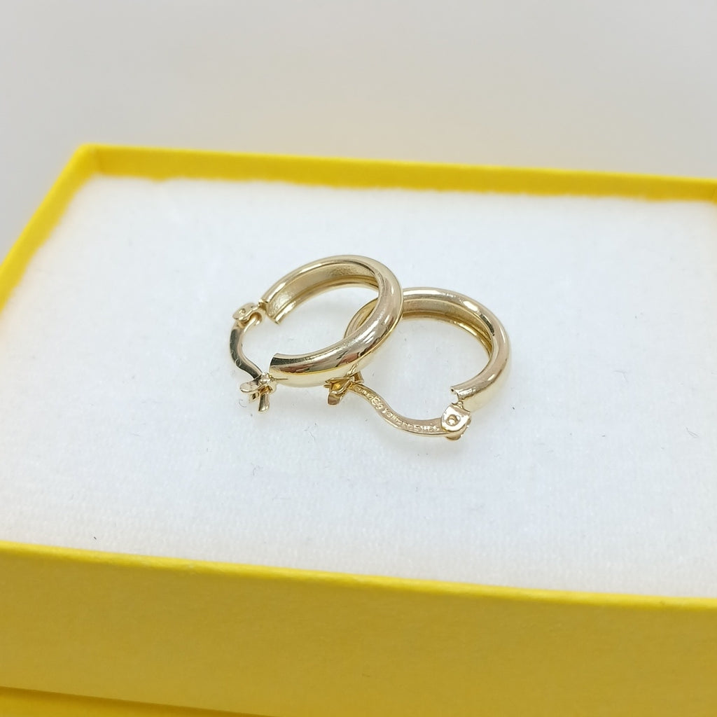 ARETES TEJIDO ARRACADAS LISAS 14K 2.2 GR (NUEVO)