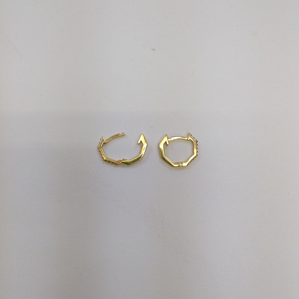 ARETES HUGIES C CIRCONIAS 14K 1.5 GR (NUEVO)