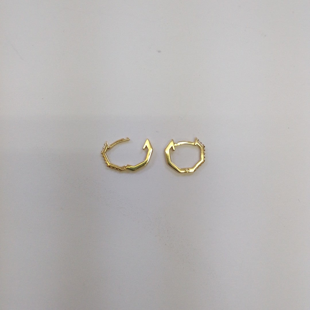 ARETES HUGIES C CIRCONIAS 14K 1.5 GR (NUEVO)