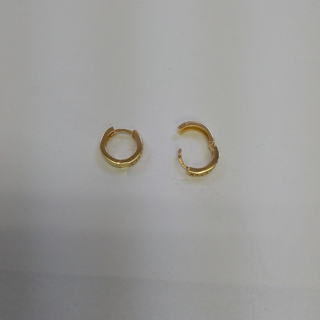 ARETES HUGGIES C CIRCONIAS 14K 2.2 GR (NUEVO)