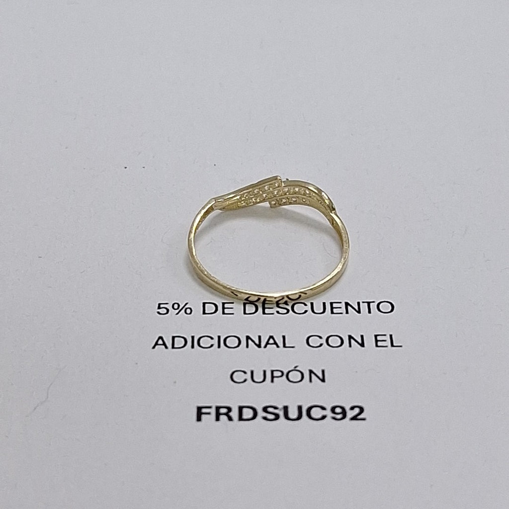 ANILLOS CON CIRCONIAS 14K TALLA 7 0.9 GR (NUEVO)