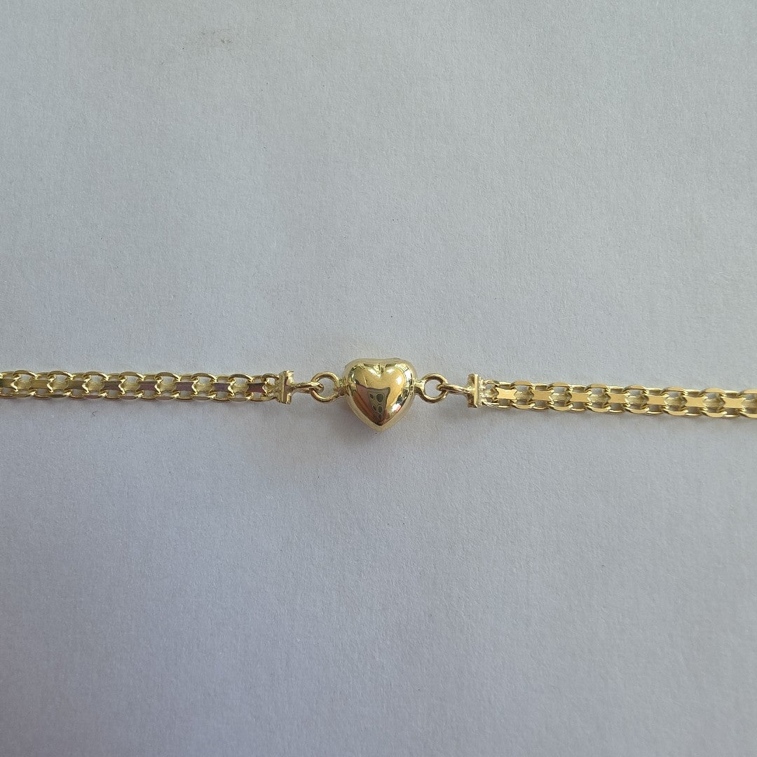 PULSERA ESPECIAL C CORAZON 14K 18 CM 2.7 GR (NUEVO)
