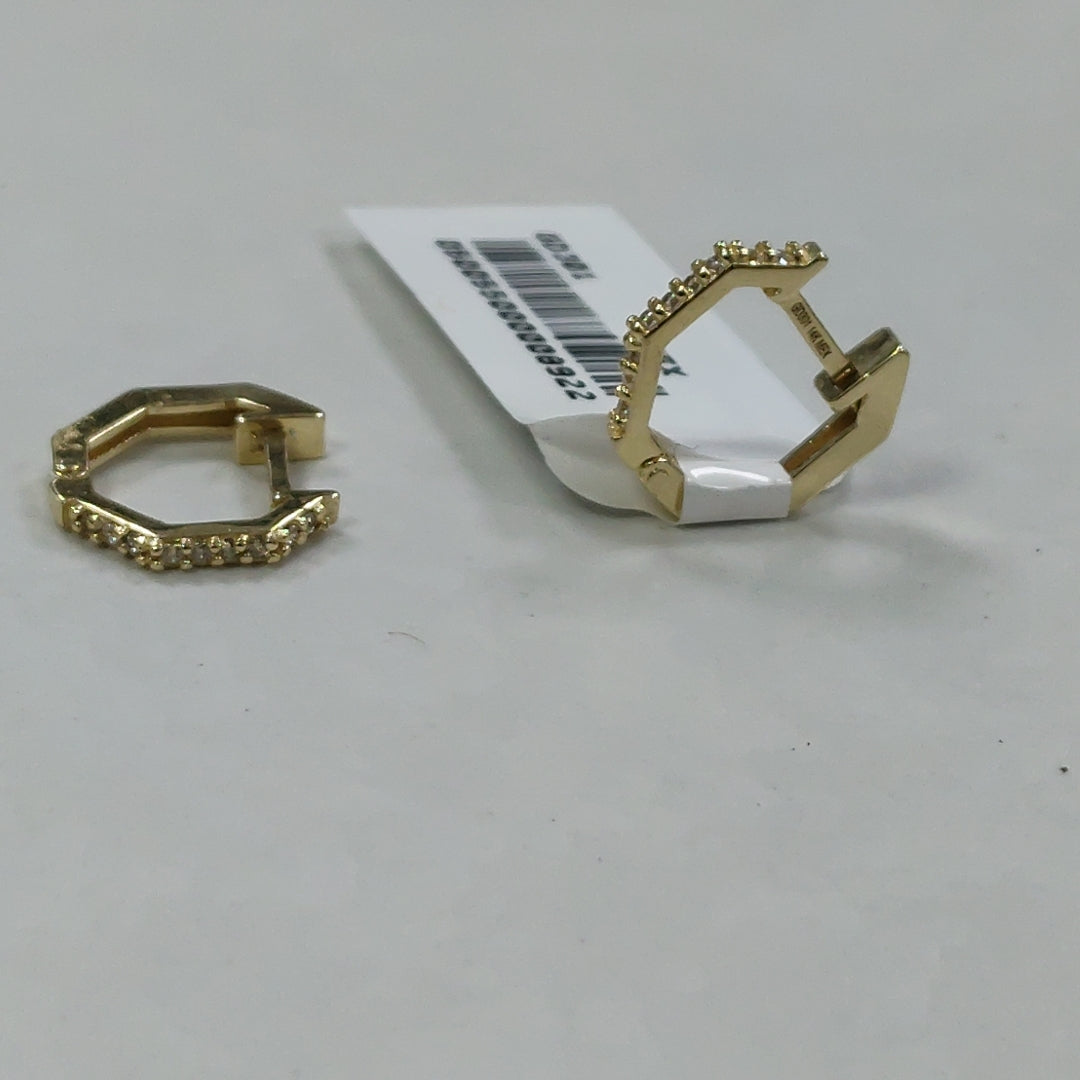 ARETES HUGGIES C CIRCONIAS 14K 1.8 GR (NUEVO)