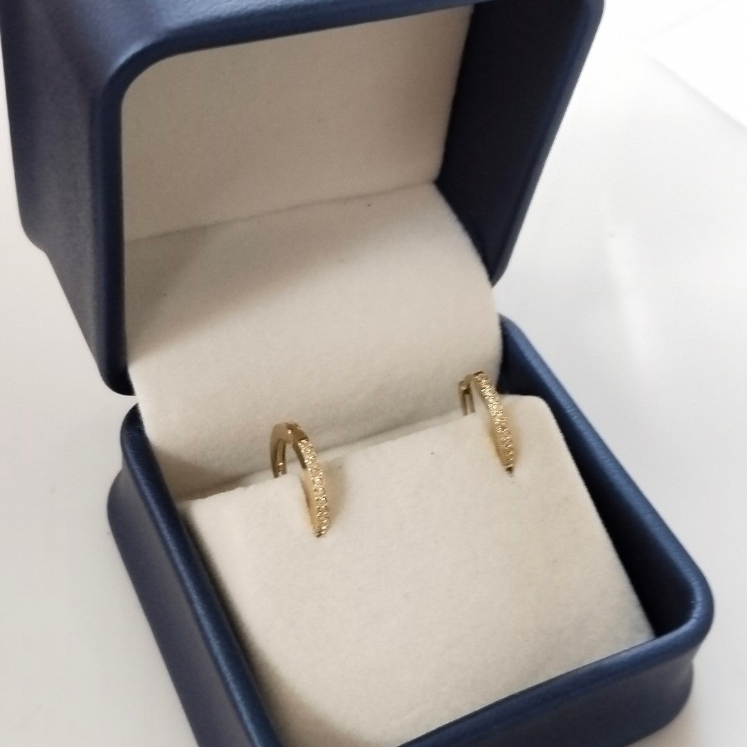 ARETES ARRACADAS CON CIRCONIAS 14K 1.2 GR (NUEVO)