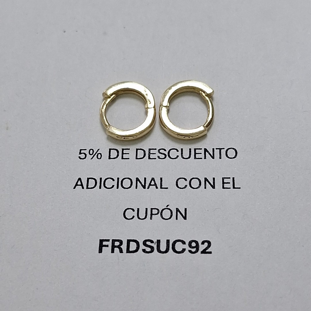 ARETES HUGGIE 14K 1.4 GR (NUEVO)