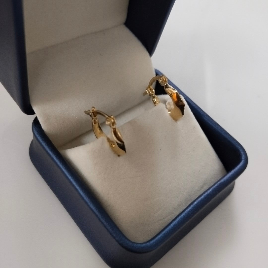 ARETES TEJIDO ARRACADA FACETADA 14K 1.3 GR (NUEVO)