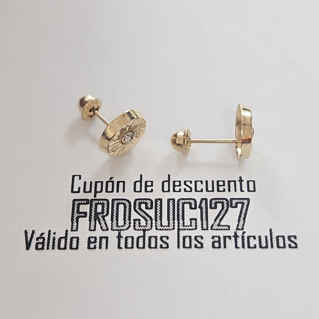 BROQUELES BROQUEL FIG BOTON C CIRCONIA 14K 0.2916 GR (NUEVO)