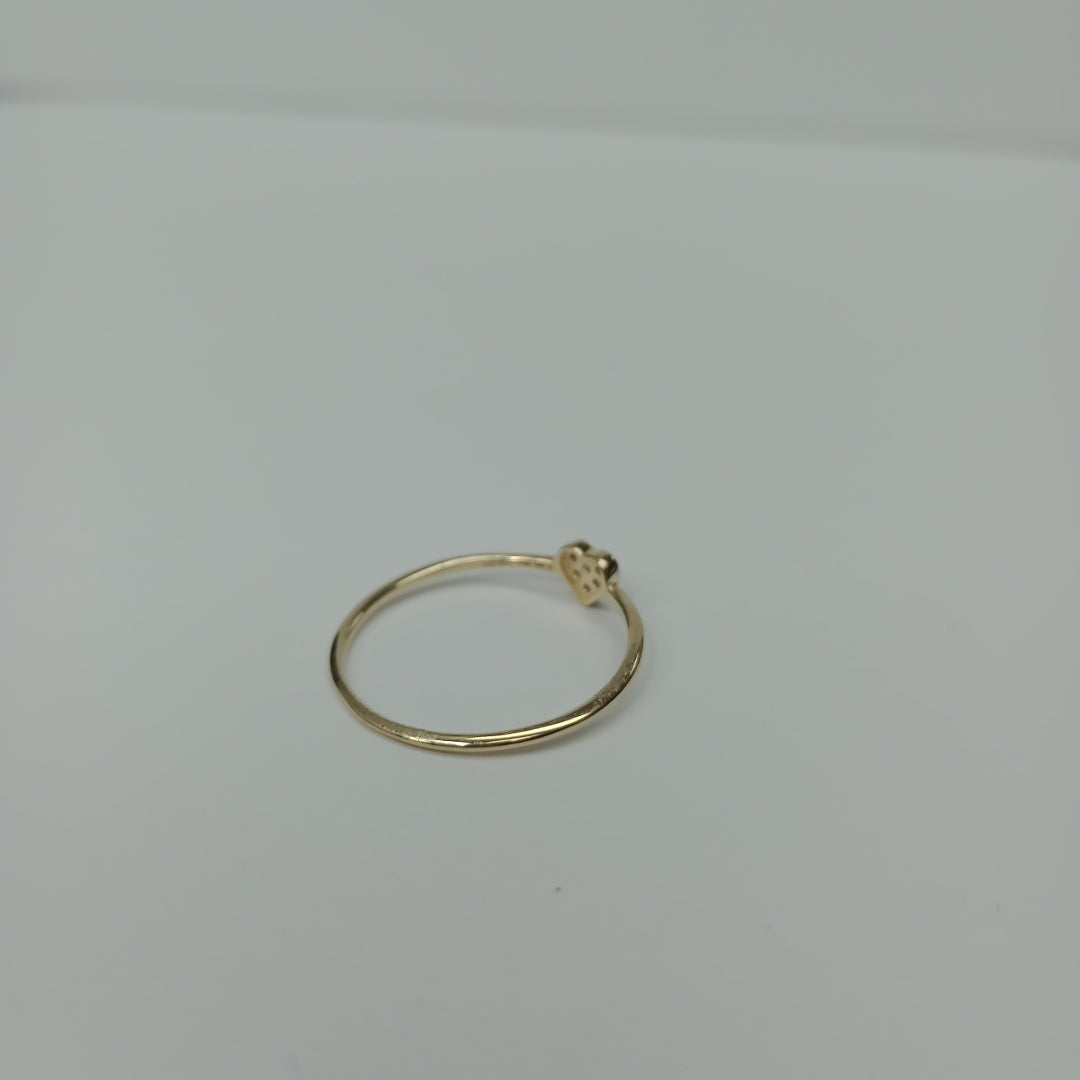 ANILLO ANILLITO CORAZON C CIRCONIA 14K 8 TALLA 0.9 GR (NUEVO)