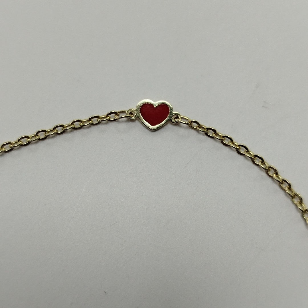 PULSERA ESPECIAL CON CORAZONES 14K 18 CM 1.4 GR (NUEVO)