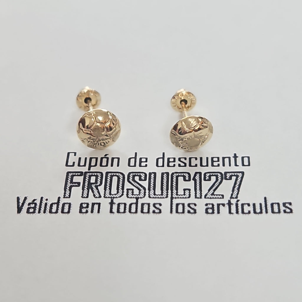 BROQUELES BROQUEL FIG BALON DE FUTBOL 14K 0.2387 GR (NUEVO)