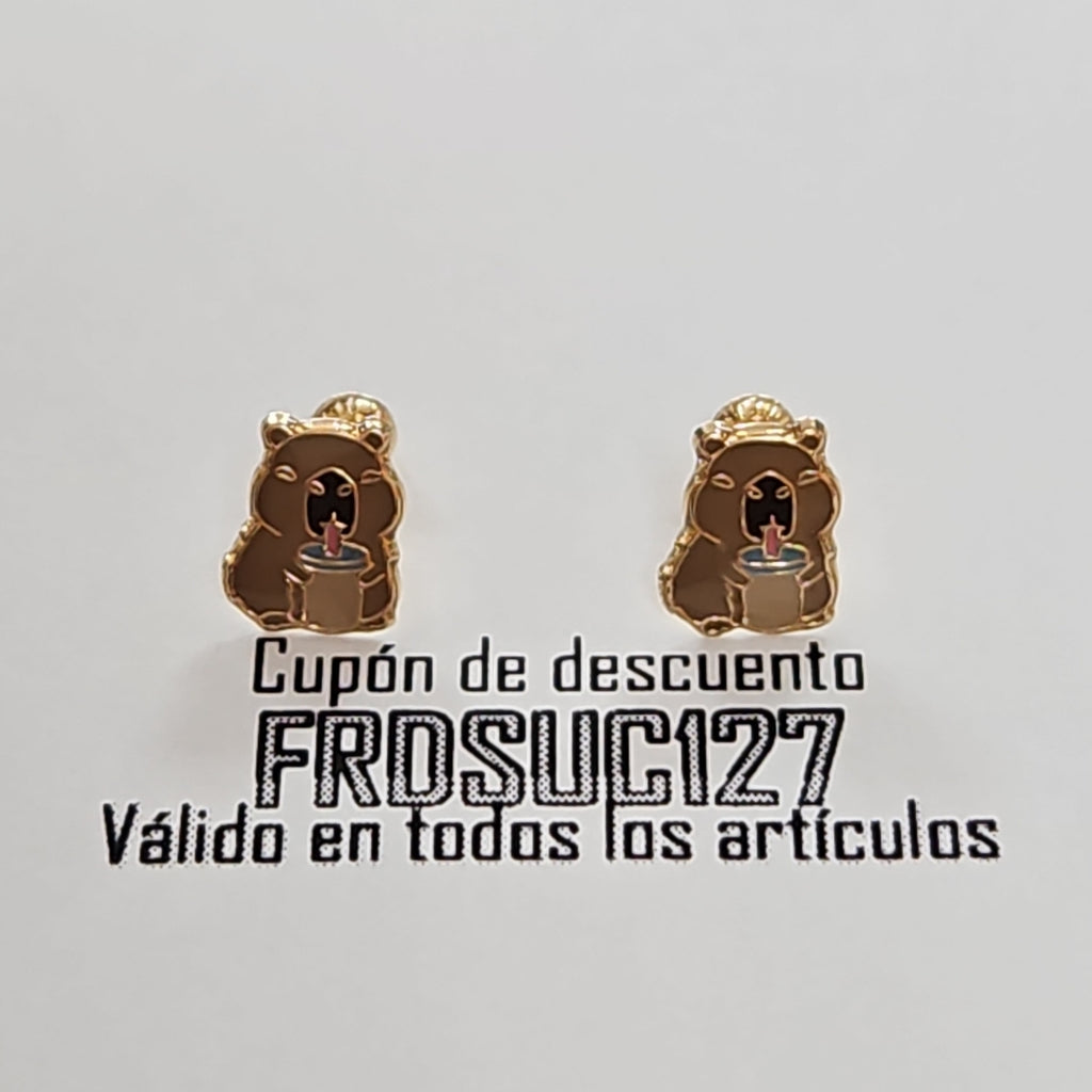 BROQUELES BROQUEL FIG CAPIBARA 14K 0.2657 GR (NUEVO)