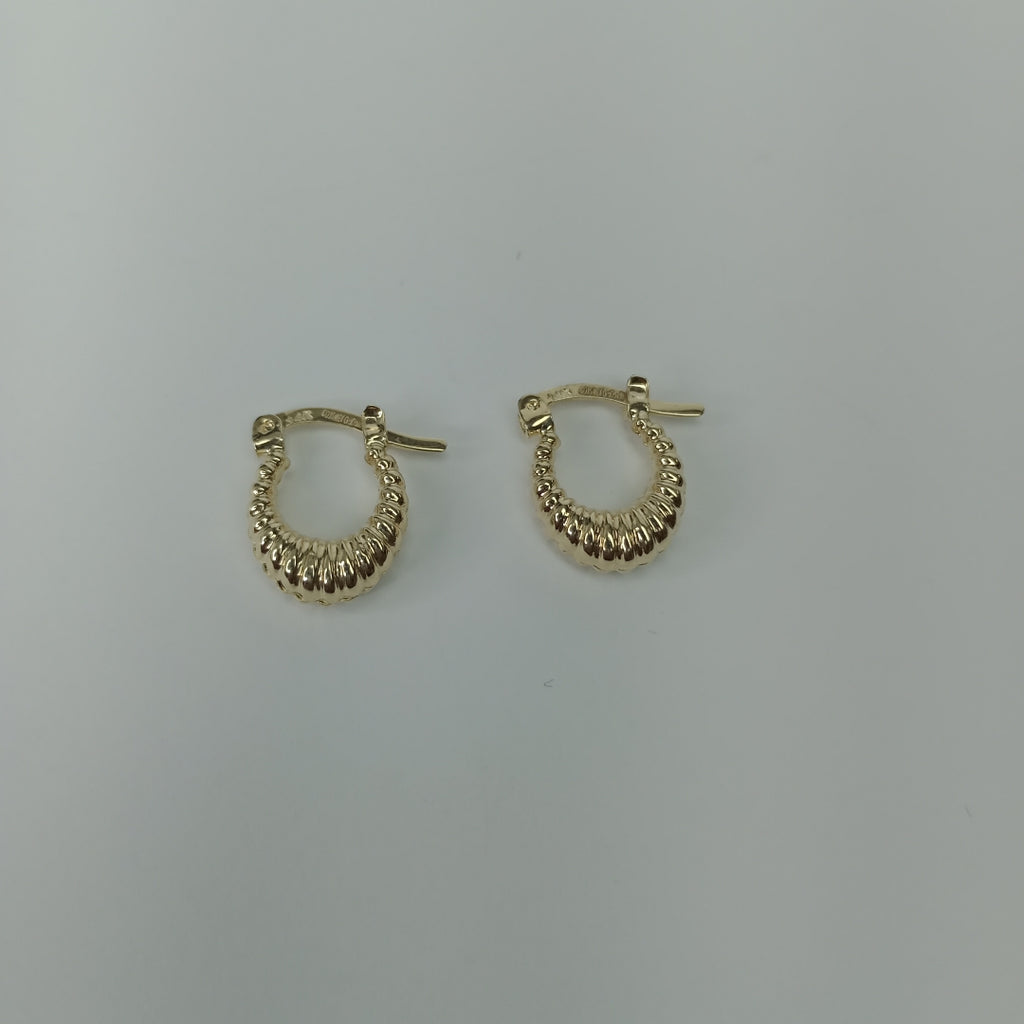 ARETES ARRACADA ESTRIADAS 14K 1.1 GR (NUEVO)