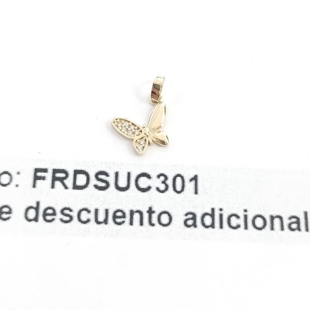 DIJE MARIPOSA CON CIRCONIAS 10K 1 GR (NUEVO)