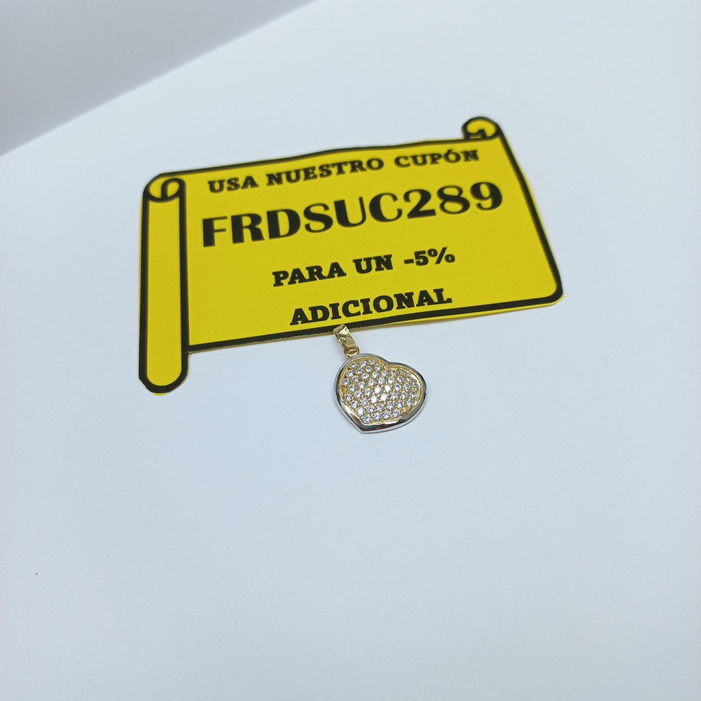 DIJE CORAZON CON CIRCONIAS 14K 1.8 GR (NUEVO)