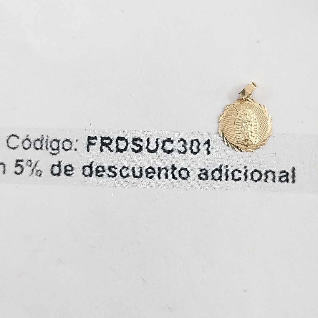 DIJE MEDALLA RELIGIOSA 14K 0.8 GR (NUEVO)