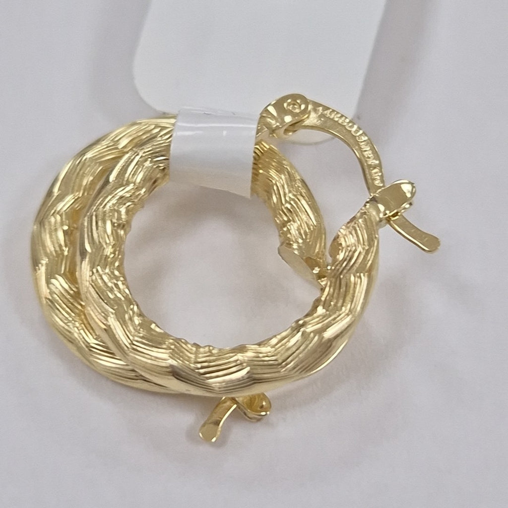 ARETES TEJIDO ARRACADAS ASTRIADAS 14K 2 GR (NUEVO)