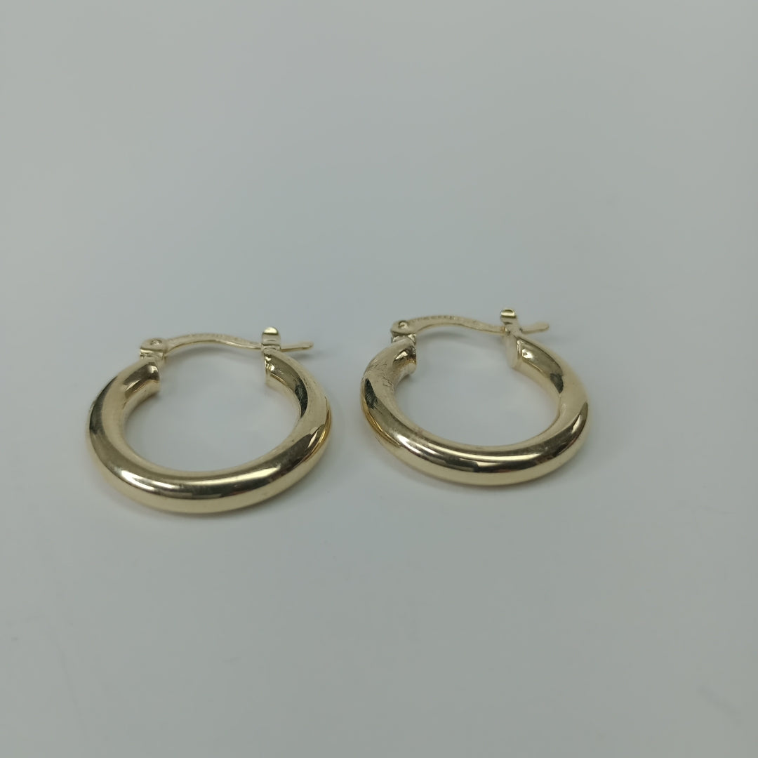 ARETES TEJIDO ARRACADAS LISAS 14K 1.7 GR (NUEVO)