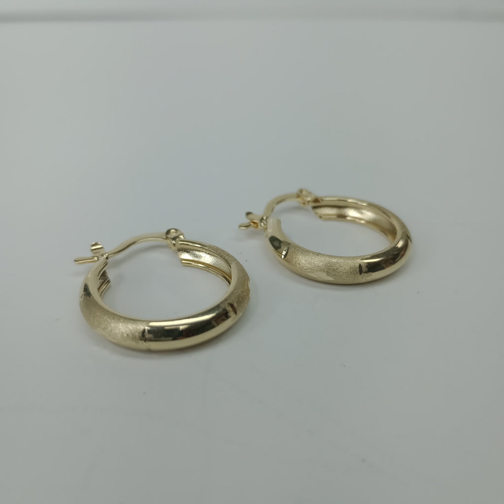 ARETES TEJIDO ARRACADA SATINADA 14K 2.5 GR (NUEVO)