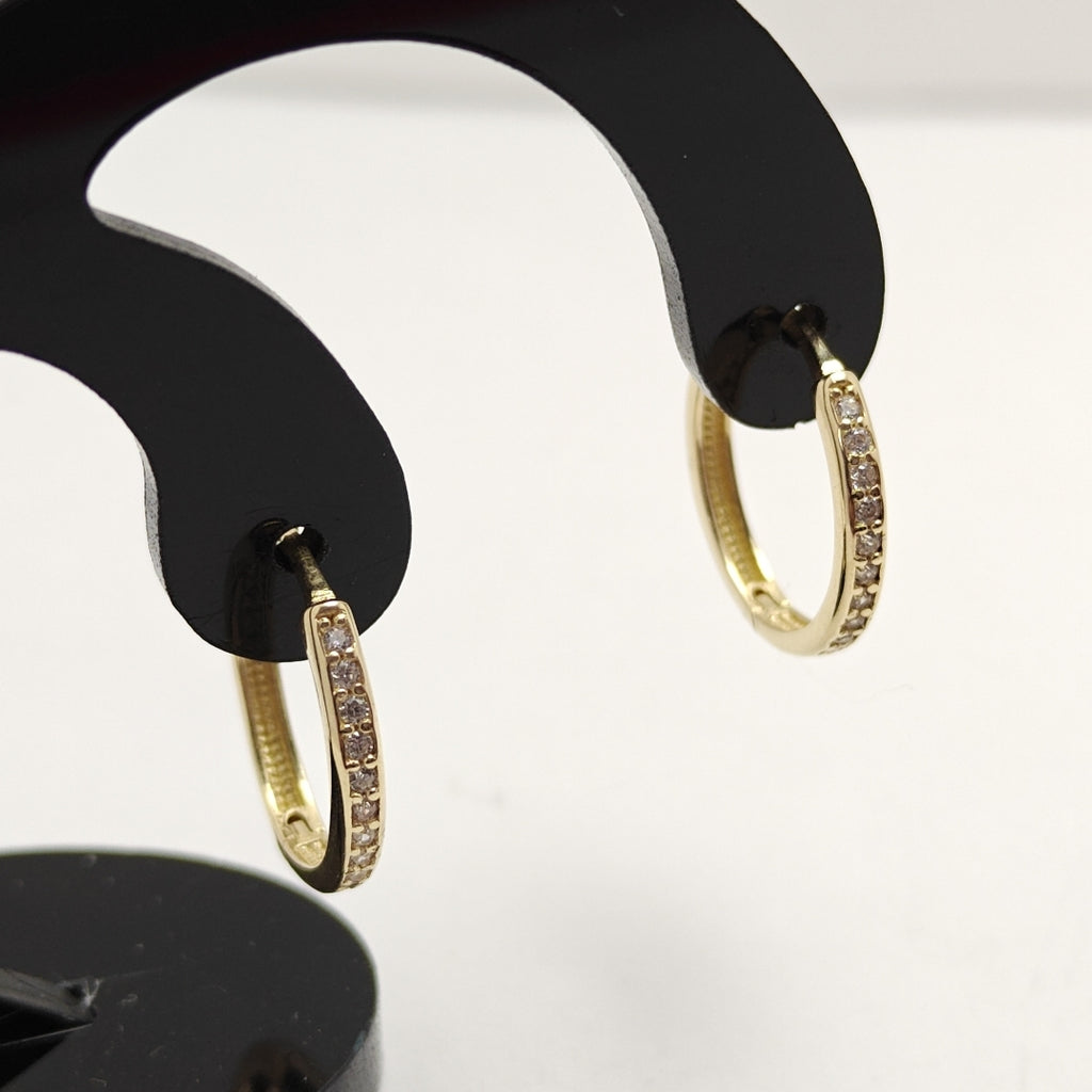 ARETES HUGGIES C CIRCONIA 14K 1.7 GR (NUEVO)